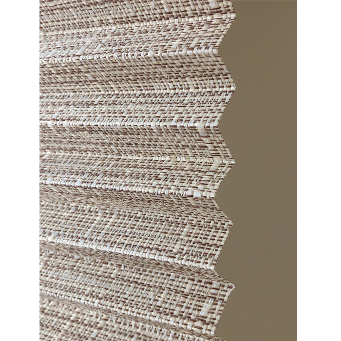 Straw Perfect Fit Pleated Blind fabric close-up showing texture and quality detail